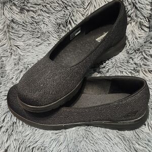 Skechers Black Sparkle Slip-On Flats